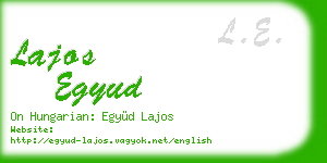 lajos egyud business card
