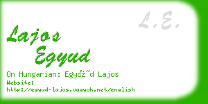 lajos egyud business card